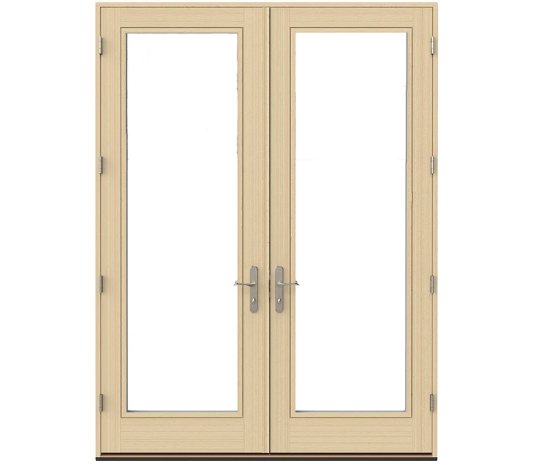 Greenville Pella Lifestyle Series Wood Double Hinged Patio Doors